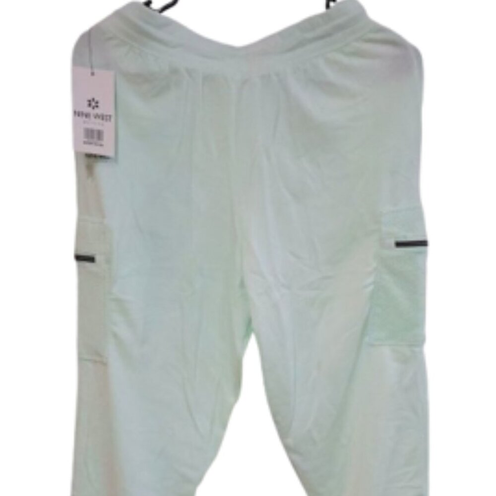 Nine West Active Mesh Cargo Joggers Mint Green Drawstring NWT Size Medium - Picture 3 of 6